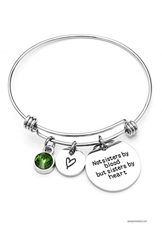 Best Friends Bracelets- Not Sisters by Blood But Sisters by Heart Bracelet- Sister Jewelry