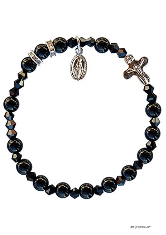 Black Onyx 6mm Rosary Bracelet