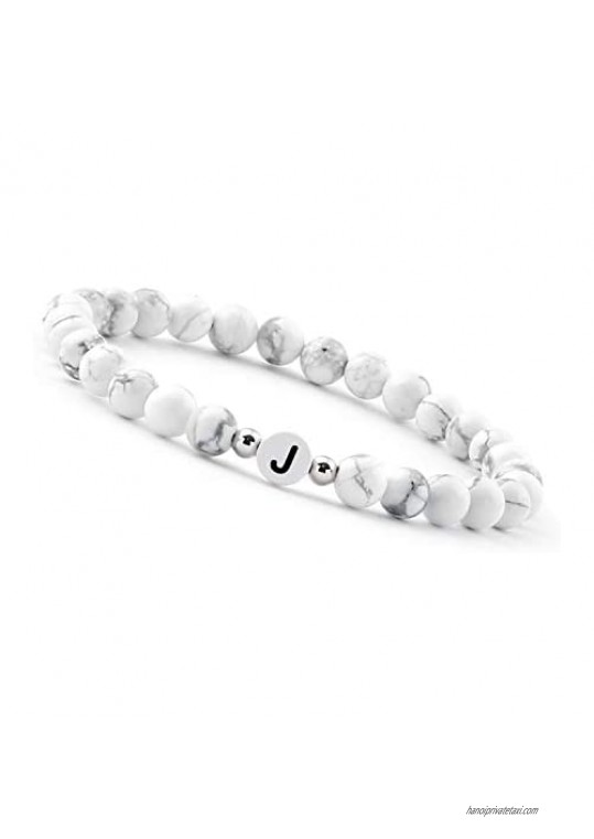 GD GOOD.designs White pearl bracelet (initial bracelet) bracelet for couples with letter (best friend bracelets)