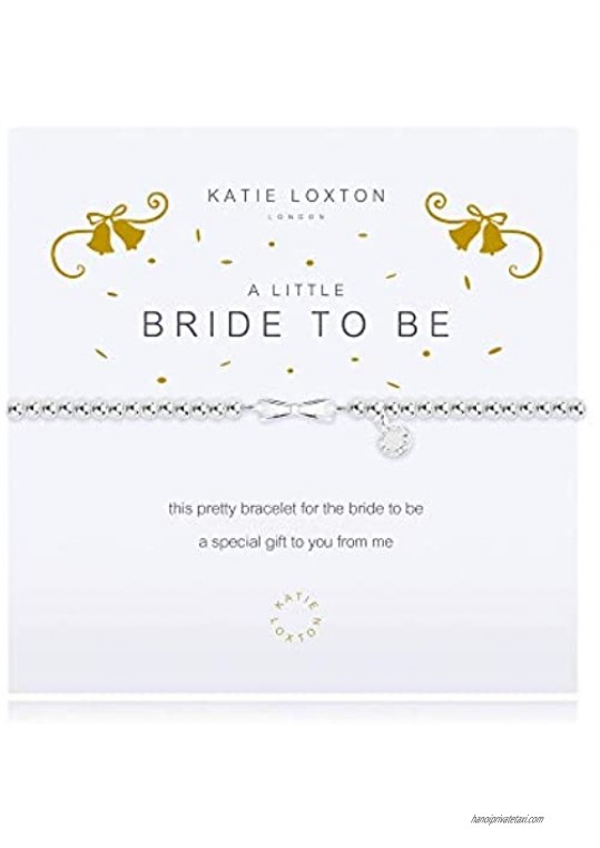 Katie Loxton A Little Bride to Be Silver Women's Stretch Adjustable Charm Bangle Bracelet
