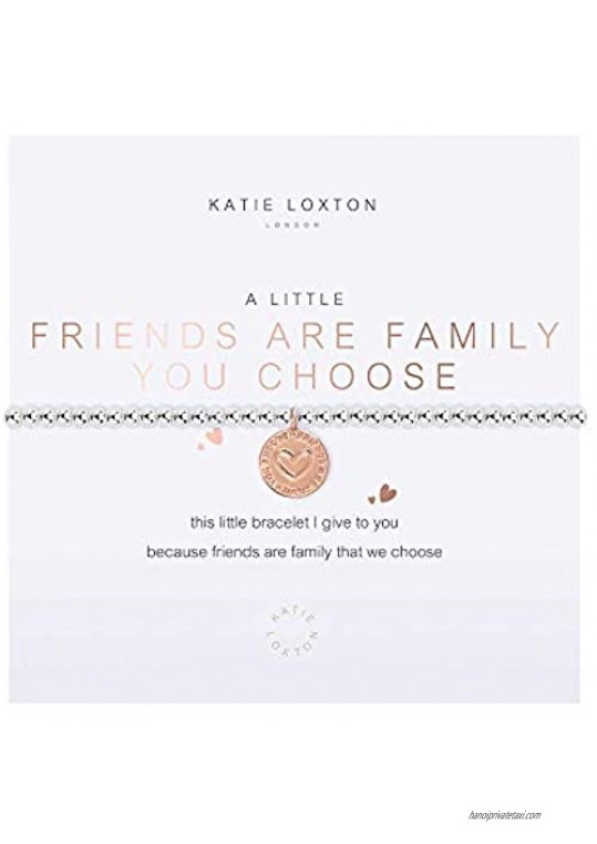 Katie Loxton a Little Friends are Family You Choose Womens Stretch Adjustable Band Fashion Charm Bracelet