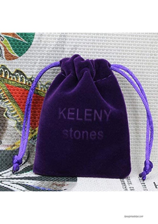Keleny Gem Semi Precious Gemstones 8mm Natural Stone Round Beads Crystal Stretch Bracelet 7 Inch Unisex