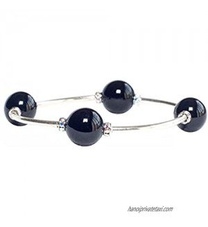Made As Intended 12mm Onyx Gemstone Beads with Swarovski Crystal rondelle Accents