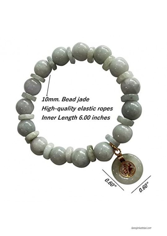 Natural Green Stone Real Bracelets with Green Lucky Coin To Prosperity for Women Charms Luck Success Promote Love Wealth in Life Prosperity Bringing Money Success Big Good Fortune Bring Attract Money