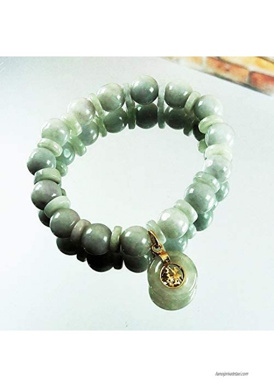 Natural Green Stone Real Bracelets with Green Lucky Coin To Prosperity for Women Charms Luck Success Promote Love Wealth in Life Prosperity Bringing Money Success Big Good Fortune Bring Attract Money
