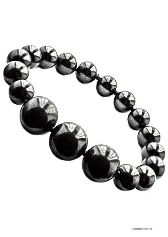 Shungite Bracelet Stretch with Natural Shungites Round Beads