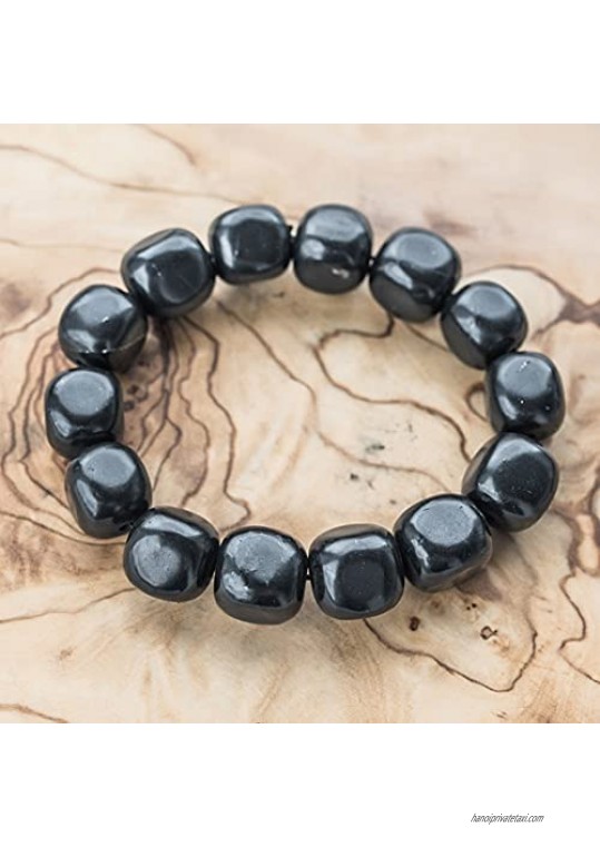 Shungite Wholesale Shungite bracelet with tumbled beads set 3 pieces S251