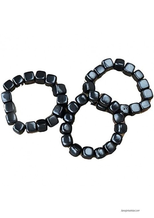 Shungite Wholesale Shungite bracelet with tumbled beads set 3 pieces S251
