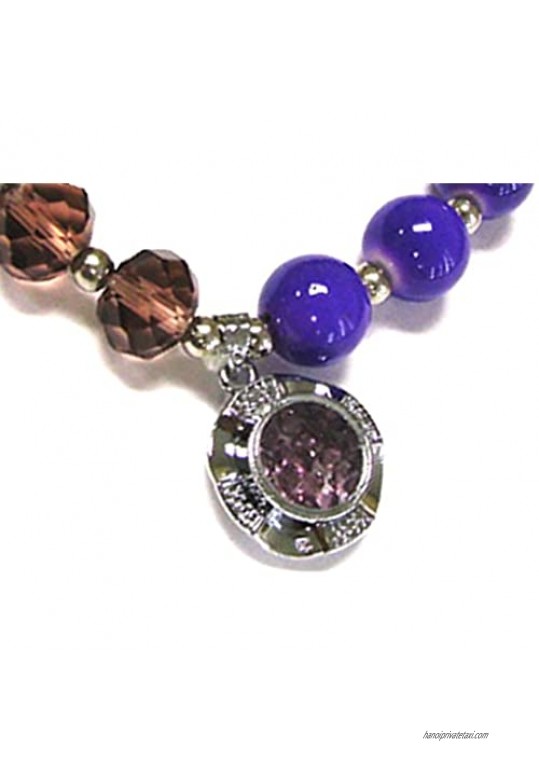 Woman Bracelet/ Crystal Spinner Lucky Charm/ Birthstone Color/ June-Alexandrite