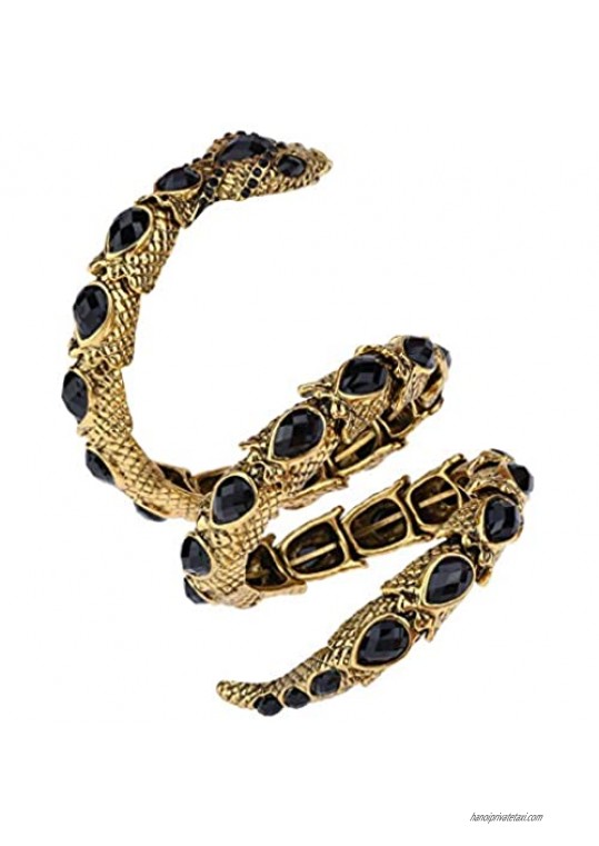 YACQ Women's Crystal Stretch Snake Bracelet Fit Wrist Size 6-1/2 to 8 Inch - Lead & Nickle Free - Halloween Costume Outfit Accessories Jewelry