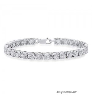 Dazzlingrock Collection 0.25 Carat (ctw) Round White Diamond Ladies Tennis Bracelet 1/4 CT  Sterling Silver