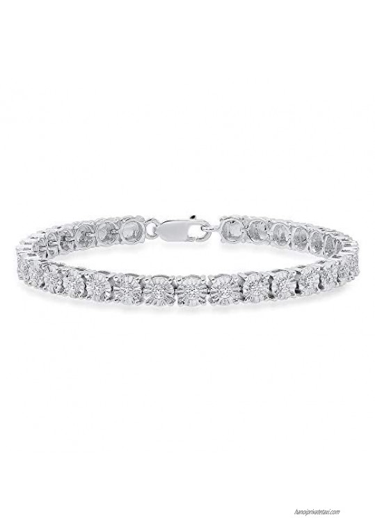 Dazzlingrock Collection 0.25 Carat (ctw) Round White Diamond Ladies Tennis Bracelet 1/4 CT Sterling Silver