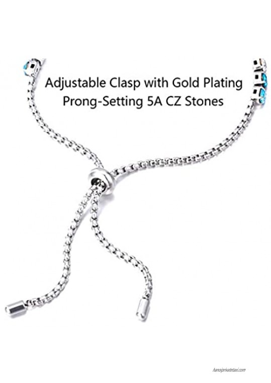 KRKC&CO Women's Tennis Bracelets Prong-Setting 5A Cubic Zirconia Stones Adjustable Clasp 14k Gold Iced Out Tennis Bracelets