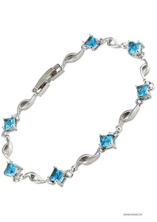 in White Gold Plated RIZILIA Tennis Bracelet & Oval Cut CZ 7 6 Colors available 