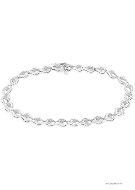 Sterling Silver Rose-cut Diamond Link Bracelet (0.5 cttw  I-J Color  I3 Clarity)