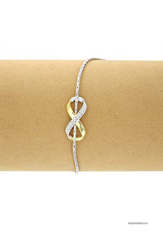 Vir Jewels 1/20 cttw Diamond Bracelet Yellow Gold Plated Over .925 Sterling Silver Infinity - Yellow