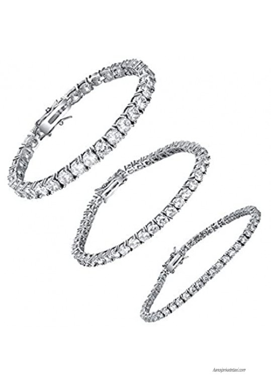 VOLUKA Bracelet Cubic Zirconia Simulated Diamond 18K Gold Plated for Women Men