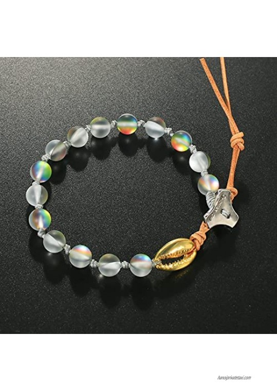 C·QAUN CHI Womens Moonstone Beads Bracelets Wrap Bracelets Northern Lights Bracelets Jewelry for Women