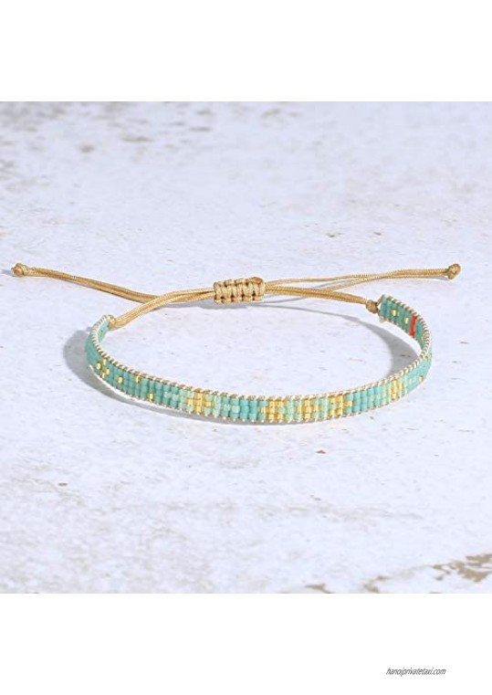 C·QUAN CHI New Rainbow Colors Wrap Bracelets Miyuki Beads Bracelets Handmade Womens Friendship Bracelets