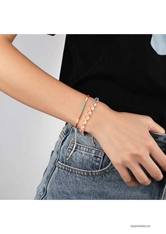 C·QUAN CHI Womens Bracelets Moonstone Beaded Bracelets Wrap Bracelets Northern Lights Charm Bracelets Jewelry for Women