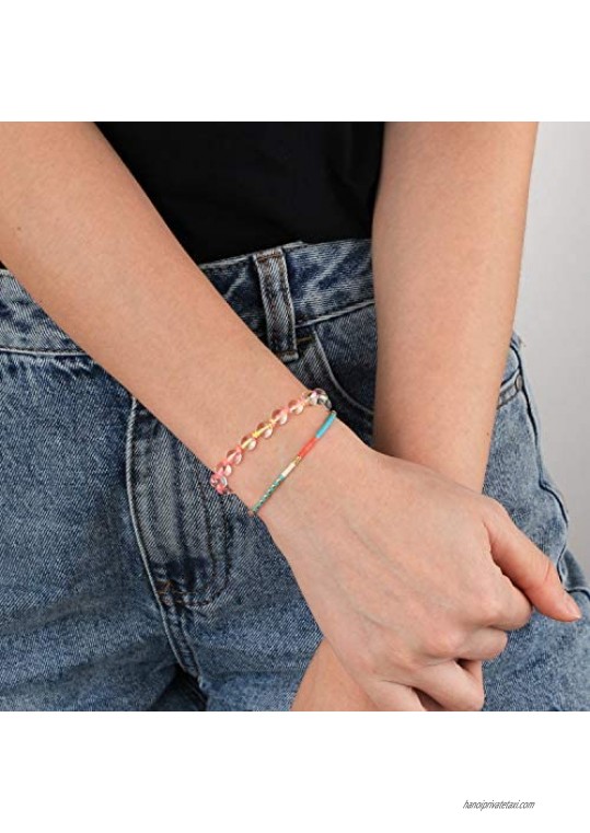 C·QUAN CHI Womens Bracelets Moonstone Beaded Bracelets Wrap Bracelets Northern Lights Charm Bracelets Jewelry for Women