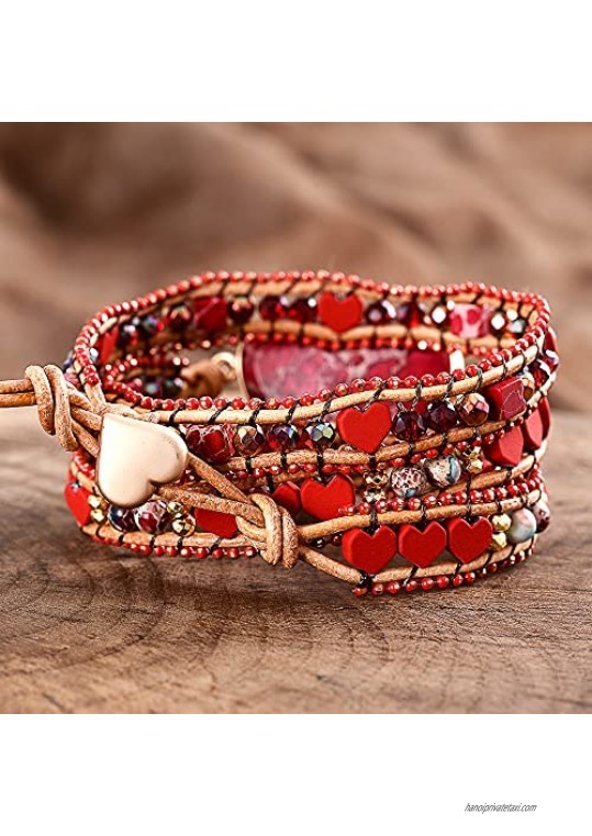 Jasper Wrap Stones Beaded Bracelets Couple Chakra Spiritual Jewelry