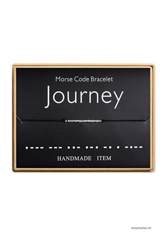 Journey Morse Code Bracelet Handmade Bead Adjustable String Bracelets Inspirational Jewelry for Women