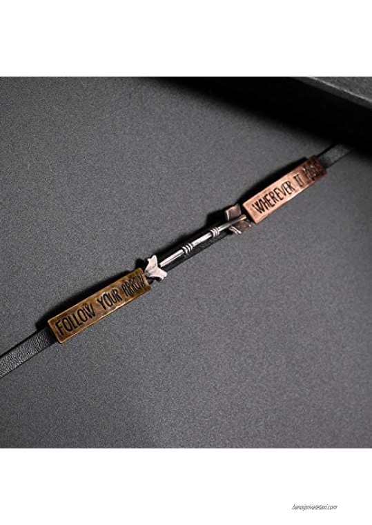 LUX ACCESSORIES Follow Your Arrow Wherever It Points Faux Leather Wrap Bracelet