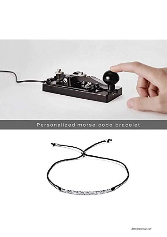 Tavuala Morse Code Bracelets Inspirational Encouragement Bracelets for Women Adjustable Dainty Silk Beaded Wrap Bracelet