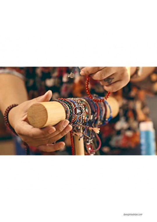 Wakami Sisterhood Friendship Bracelet Set | Handmade BFF Bracelets | Bridesmaid Proposal Gifts for Girlfriend | Beaded Wax Coated Waterproof Fair Trade Jewelry | Adjustable Sliding Closure