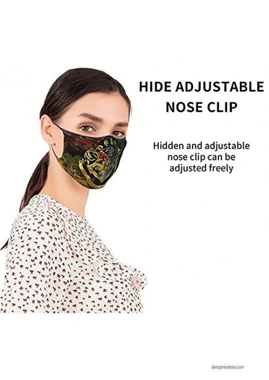2 Pack Ha-rry Po-tter Face Mask with 4 Filters Adult Adjustable Earloop Reusable and Washable Balaclavas Gift