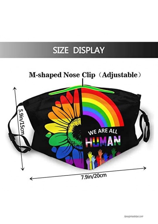 3 Pcs LGBT Face Mask with 6 Filters Gay Mask Funny LGBTQ Fabric Mask for Adult