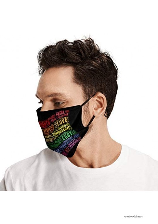 3 Pcs LGBT Face Mask with 6 Filters Gay Mask Funny LGBTQ Fabric Mask for Adult
