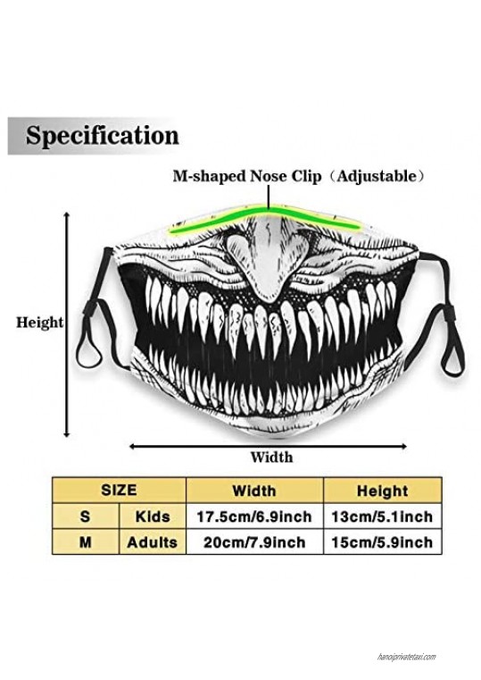 Aagsg Junji Ito Mouth Dust Face Mask with Filter Washable Windproof Bandanas Balaclava Safety Mouth Cover for Men Women