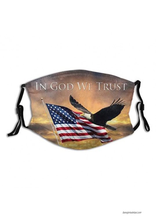 American Flag Mask Usa Flag Face Mask Washable Adjustable Balaclava Reusable Fashion Scarves For Unisex With 2 Pcs Filters