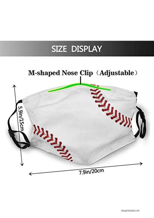 Baseball Glove Printed Face Mask Decorative|Adjustable With 2 Filters Gift For Men And Women Balaclava Bandana
