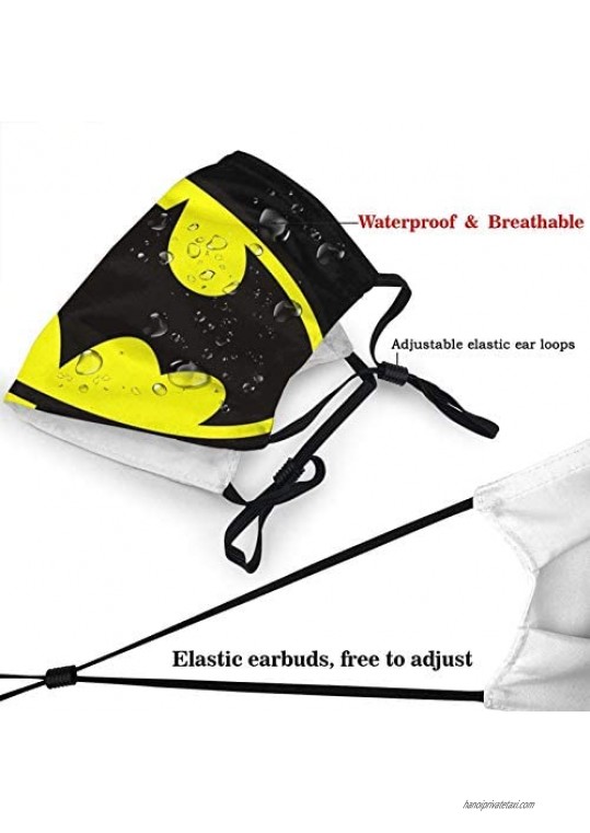 Batman Face mask Fashionable Printed Face Mask with Filter Pocket for Everyday Use