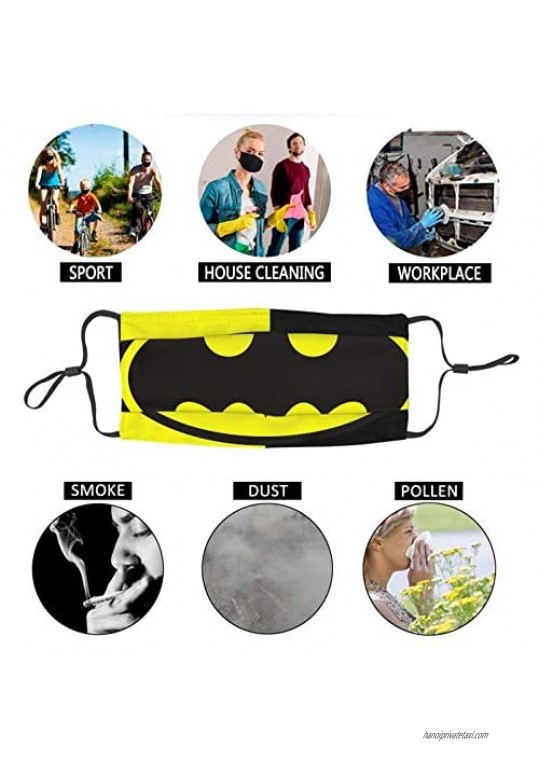 Batman Face mask Fashionable Printed Face Mask with Filter Pocket for Everyday Use