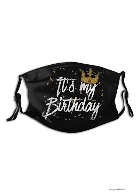 Birthday Printed Face Mask Decorative|Adjustable With 2 Filters Gift For Men And Women Balaclava Bandana