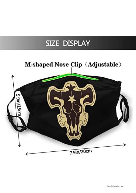 Black-Clover Animation Outdoor Masks Adult and Men's and Women's Headscarves Five-Layer Protective Activated Carbon Filter