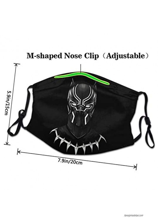 Black Panther Face Mask Unisex Face Balaclava Protective 5-Layer Anti-Dust Washable Reusable