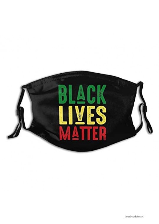 BLM Face Mask Washable Black Lives Matter Mask Balaclava Adults with Filters
