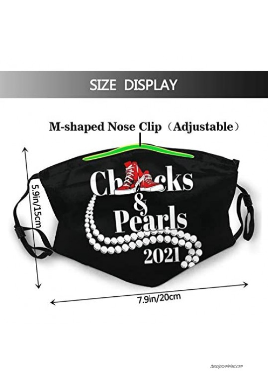 Chucks and Pearls 2021 Face Mask Reusable Washable Balaclavas Mask for Women Men