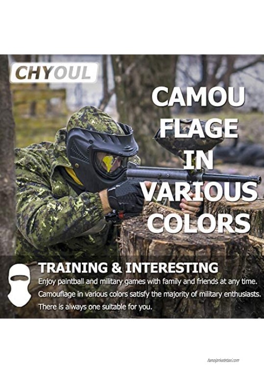 CHYOUL Balaclava Face Mask UV Protection Summer Sun Hood for Men Women Outdoor Sports Camouflage Tactical (Camo Light Green)