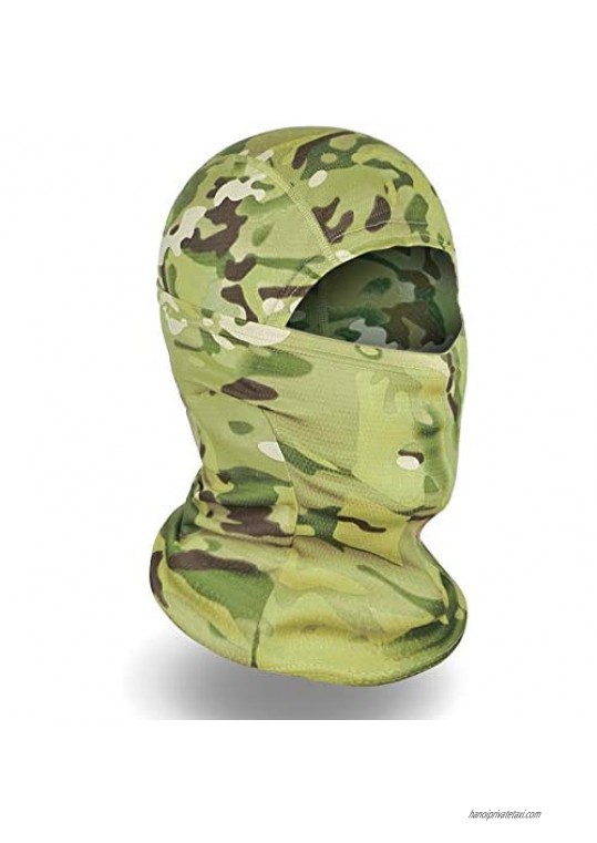 CHYOUL Balaclava Face Mask UV Protection Summer Sun Hood for Men Women Outdoor Sports Camouflage Tactical (Camo Light Green)