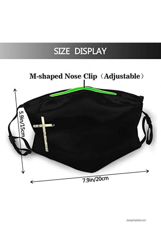 Faith Christian Cross-Face Mask With Filters Reusable Washable Balaclava For Men Women Adult&Teens