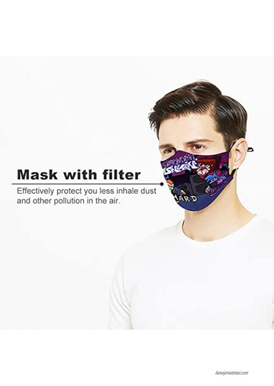 Friday Night Funkin mask Mouth Protection Mouth Cover Face Protection Waterproof Reusable Face Cover