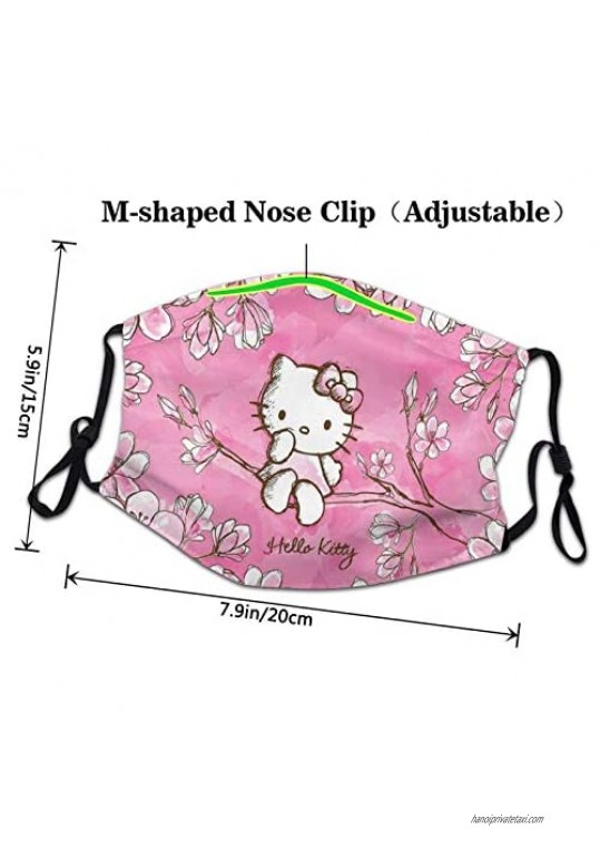 Hello Kitty Face Mask Men Women 3PCS Face Cover Mask with 6 Filters Reusable Adjustable Washables Adults Made in USA