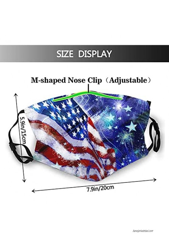 Independence Day American Flag Face Mask Breathable Adjustable Balaclavas Dustproof Scarf for Men Women Kids