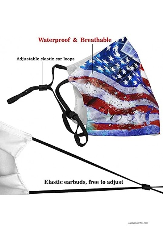 Independence Day American Flag Face Mask Breathable Adjustable Balaclavas Dustproof Scarf for Men Women Kids